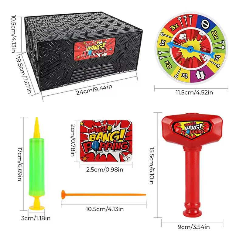 New Fun Whack a Balloon Game Plastic Explosion Box Balloon Box Versatile Dont Pop the Balloon Board Game for Children Adults