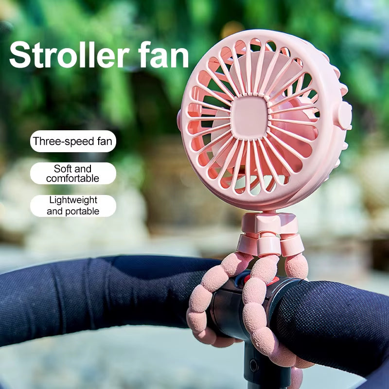 Multi Functional Handheld Mini Octopus Fan Portable USB Charging Home Outdoor Stroller with Night Light Function Small Fan