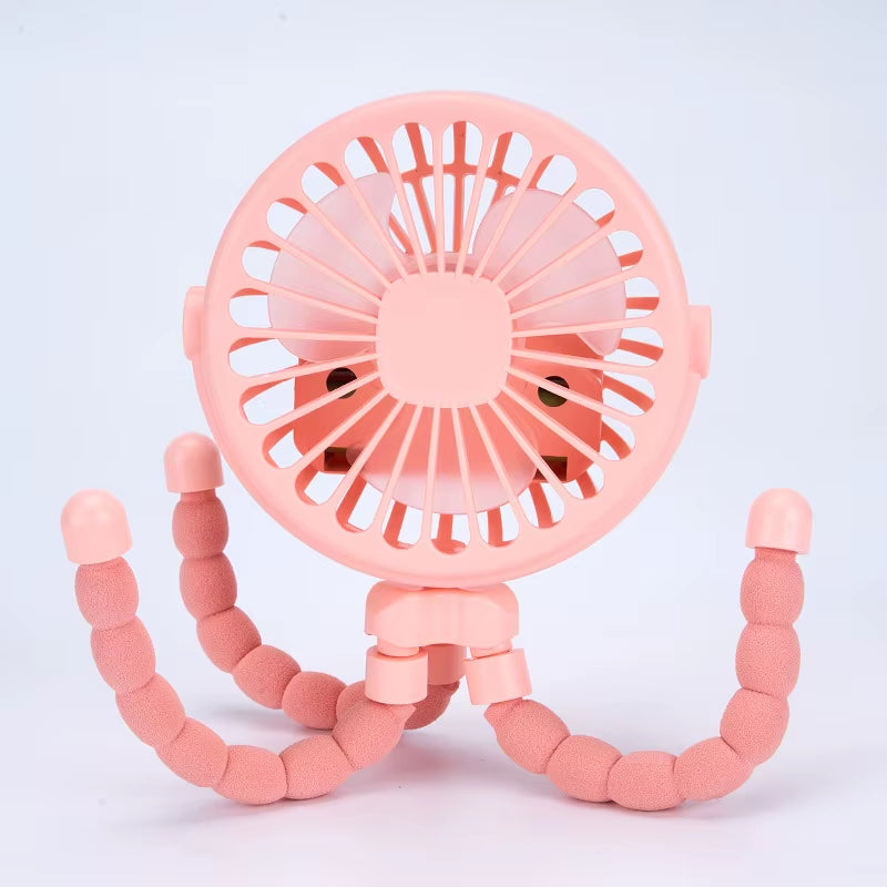 Multi Functional Handheld Mini Octopus Fan Portable USB Charging Home Outdoor Stroller with Night Light Function Small Fan