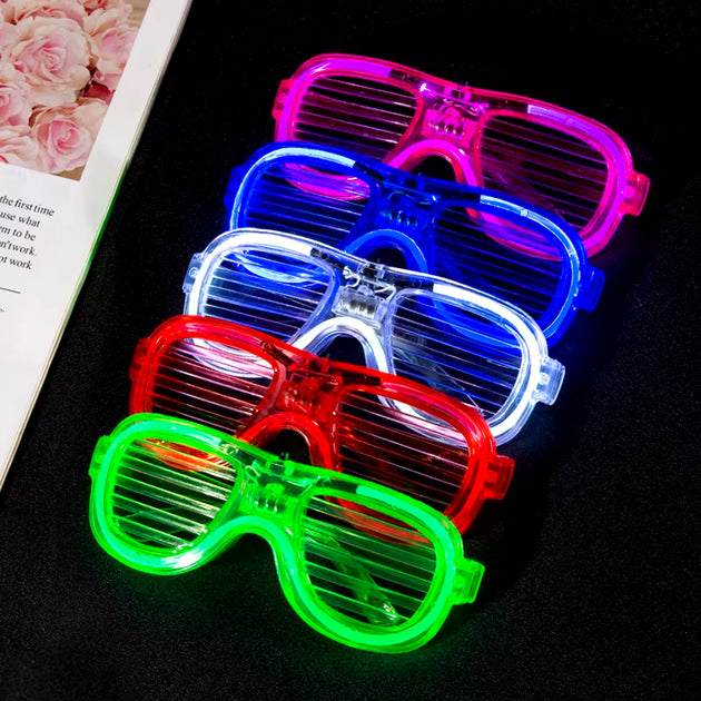 5/25 Pcs Light up LED Glasses Bulk 5 Colors Glow Glasses Glow in the Dark Party Supplies Neon Party Favors for Kids Adults