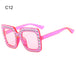 Crystal Oversized Sunglasses for Women Rhinestone Square Diamond Sun Glasses Retro Big Frame Sparkling Glasses