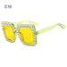 Crystal Oversized Sunglasses for Women Rhinestone Square Diamond Sun Glasses Retro Big Frame Sparkling Glasses