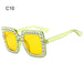 Crystal Oversized Sunglasses for Women Rhinestone Square Diamond Sun Glasses Retro Big Frame Sparkling Glasses