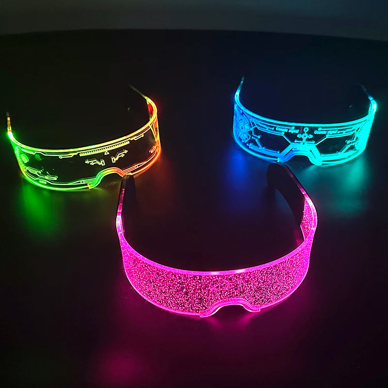 Cool Luminous Colorful LED Light up Glasses Glowing Neon Light Flashing Party Glasses for Nightclub DJ Dance Party Decor