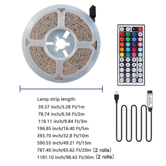 LED Light Strip with Remote Control, USB Powered RGB Color Changing LED Light Strip, Decorative Light Strip for Home Party Decoration, LED Lights Strip