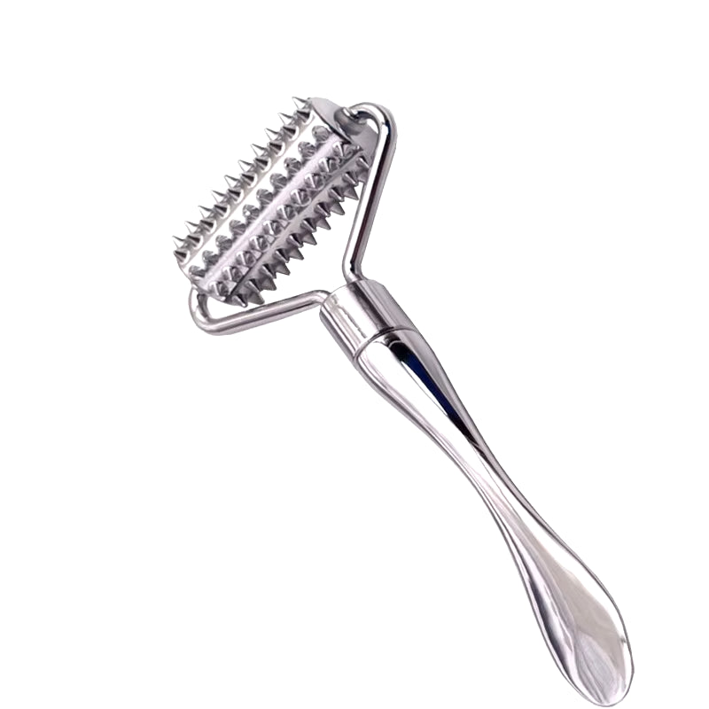 Stainless Steel Pointed Roller Spatula Massage Ball Stone Face Roller Massager 