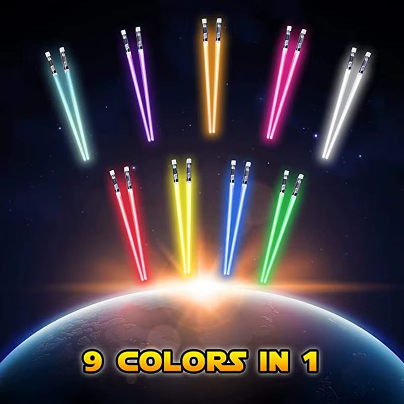 Lightsaber Chopsticks Light up Party Supplies Cool LED Glowing Chopsticks for Concerts Halloween Birthday Holiday Carnival