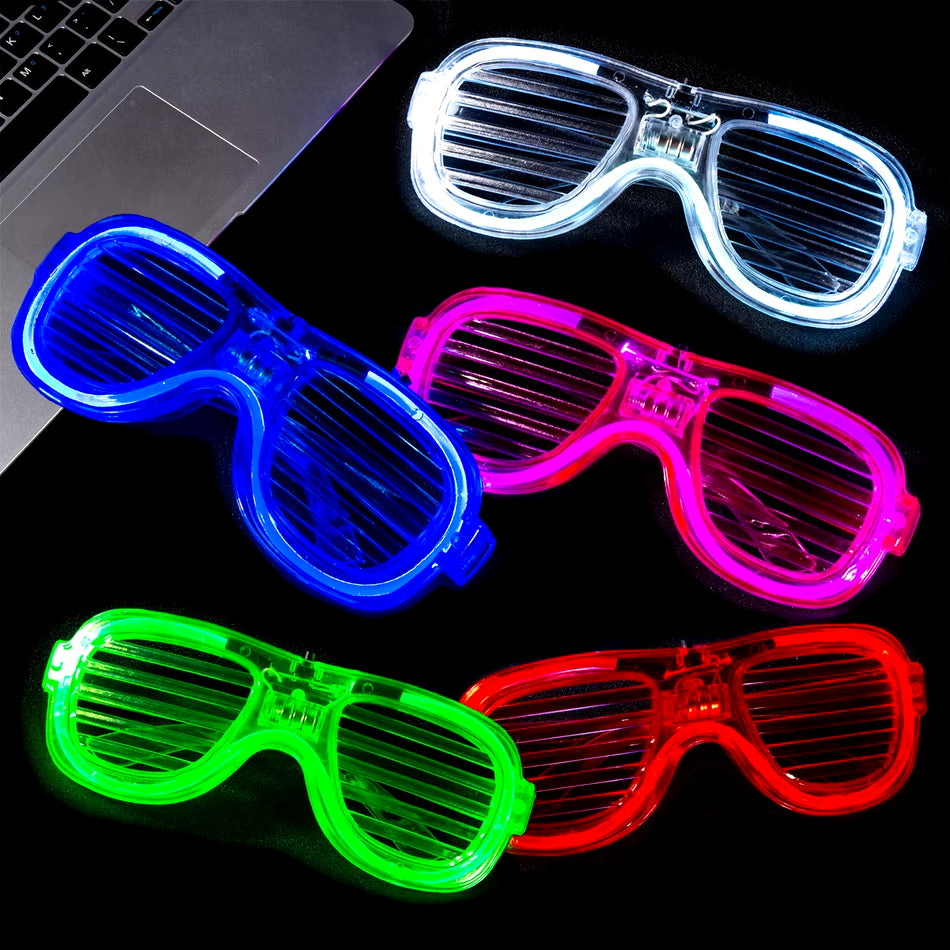 5/25 Pcs Light up LED Glasses Bulk 5 Colors Glow Glasses Glow in the Dark Party Supplies Neon Party Favors for Kids Adults