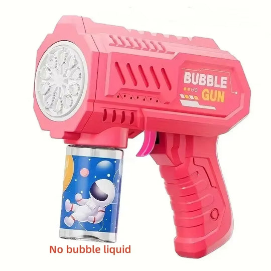 10 Holes Children Electric Bubble Gun Rocket Soap Automatic Bubble Machine Bubbles Gun Kids Summer Outdoor Bubble Blowing Toys