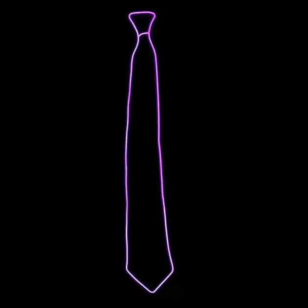 Men Glowing Tie Wire Neon LED Luminous Tie Glasses Cosplay Party Haloween Christmas Luminous Light up DJ Bar Club Stage Prop