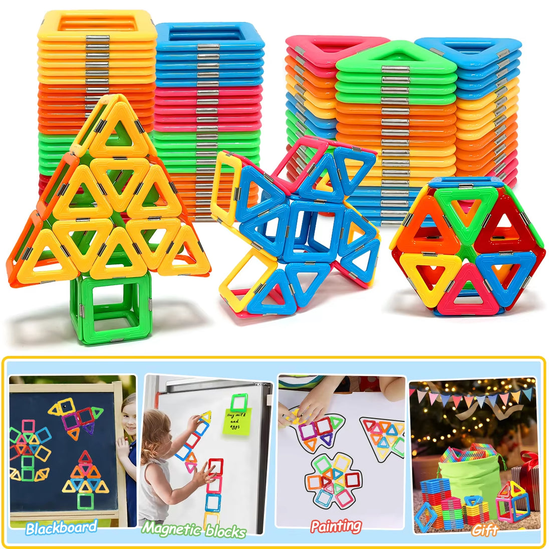 Magnetic Building Blocks Big Size STEM Toys Learning Educational Constructor Set Magnet Toys for Children Toys for Kids Gifts