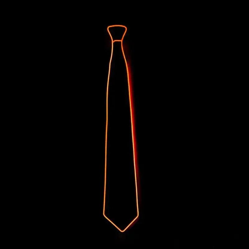 Men Glowing Tie Wire Neon LED Luminous Tie Glasses Cosplay Party Haloween Christmas Luminous Light up DJ Bar Club Stage Prop