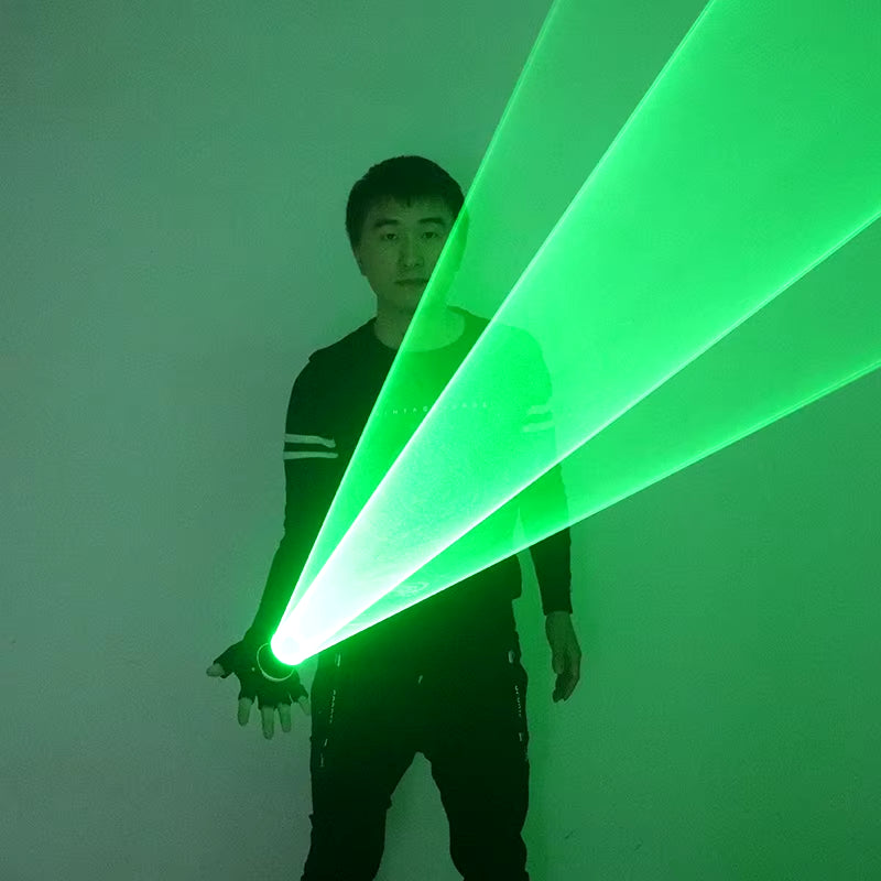 New Green Rotating Laser Gloves Whirlwind Handheld Laser Cannon DJ Dancing Club Tunnel Effect Vortex Laser Glove LED Light