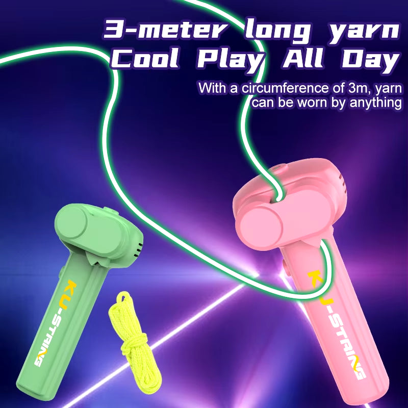 String Rope Glow in the Dark String Rope Launcher Luminous Portable Handheld String Stress Relief Toy for Kids Party Gift