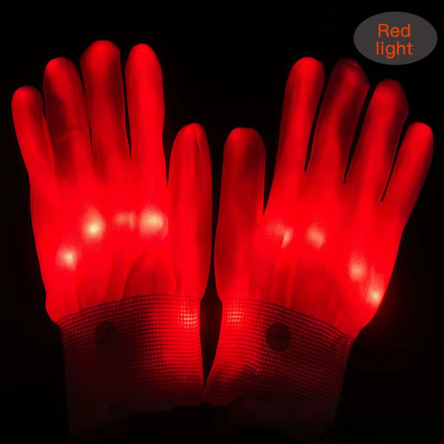 LED Gloves Neon Guantes Glowing Halloween Party Light Props Luminous Flashing Skull Gloves Stage Costume Christmas Supplies