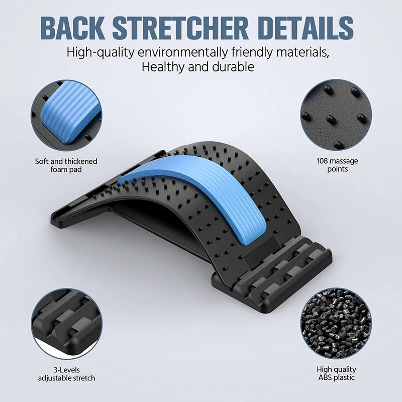 Back Stretcher Magnetotherapy Multi-Level Adjustable Back Massager